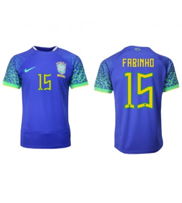 Brazil Fabinho #15 Replica Away Stadium Shirt World Cup 2022 Short Sleeve